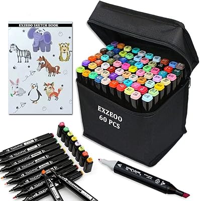 Set of colored markers Exzeo, double -pointed markers for manual work, double markers with storage base and sketch book.. Experience the satisfaction of affordable shopping with DIAYTAR NIGERIA's nationwide 5-8 day delivery.