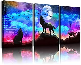 Wall art on canvas for living room, bathroom, bedroom, kitchen, 3 rooms, modern art printing for office, house, starry sky, wolf, landscape paintings to hang.. Shop from anywhere in Nigeria and receive your DIAYTAR purchases at affordable prices within a week.