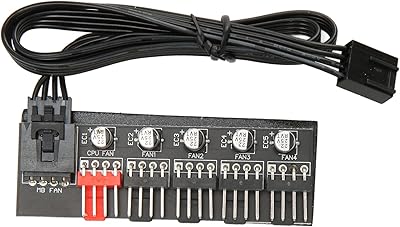 BWM fan distributor, 1 to 5 -lane computer processor cooler, 4 pins, 3 pins, motherboard fan supply extension cable for desktop fans.. DIAYTAR NIGERIA brings the market to your fingertips with affordable prices and swift delivery services.