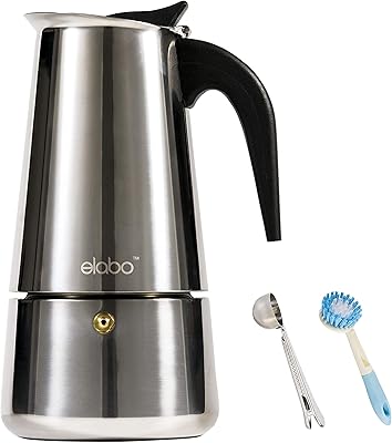 Illablated EXPresso Machine with MOKA coffee maker for gas or electric ceramic stove, Italian espresso machine for Italian espresso, cappuccino and latte, stainless steel, 10 cups.. DIAYTAR NIGERIA: Where quality meets affordability, with thousands of products delivered in less than 8 days.