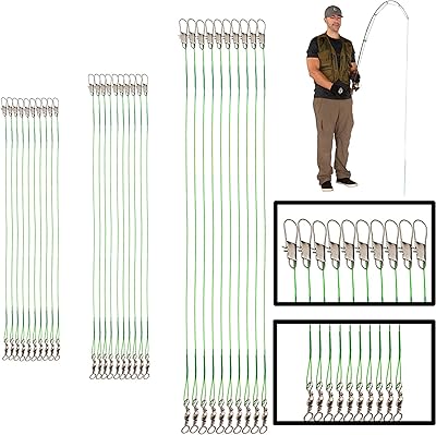 30pcs fishing leaders, leader in salt water fishing in stainless steel with emerillons pressure kits Connect lures or hooks, fishing line for fishing platforms in salt water and fresh water, 3 sizes.. DIAYTAR NIGERIA: Your partner in affordable online retail with reliable delivery across the nation.