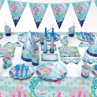 A set of disposable dishes for birthday party decorations with a mermaid motif for girls.. Whether it’s gadgets or groceries, DIAYTAR Nigeria delivers in less than 8 days.