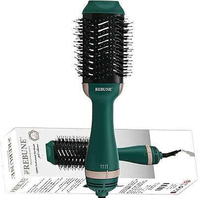 RE-2513 rebune hair dryer with a power of 1,200 watts to increase hair density and a hot air brush-Green.. DIAYTAR NIGERIA: Where quality meets accessibility with affordable prices and prompt shipping.