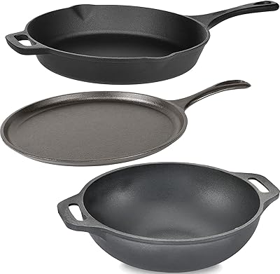 Primifying kitchen battery in 3-room cast iron Wok-Kadhai + grill stove.. Shopping made simple with DIAYTAR NIGERIA's vast selection and budget-friendly nationwide delivery.