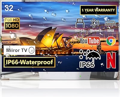 Elixong 32-inch intelligent television with bathroom mirror, water and dust resistance index IP66, Wi-Fi and Bluetooth integrated (2022 model).. DIAYTAR NIGERIA: Making online retail accessible to all with affordable nationwide shipping.