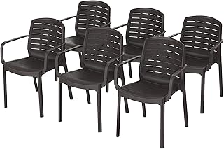 Set of 6 cedar armchairs cosmoplast, dark brown.. Forget the long lines — DIAYTAR Nigeria is always open for shopping.