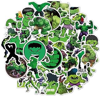Hulk children's huts (50 pieces) Super-hero stickers for water bottle, skateboarding, cycling, party gift.. Shop with confidence at DIAYTAR NIGERIA, Nigeria's premier affordable e-commerce platform.
