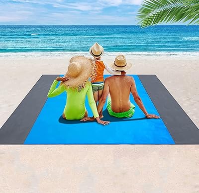 Beach cover, picnic blankets 200 × 210 cm impermeable and sand resistant, light beach carpet oversized, portable picnic mat, anti-sable carpet for travel, campsite, hiking, foldable with bag (blue).. DIAYTAR NIGERIA: Your affordable gateway to thousands of products delivered within a week.