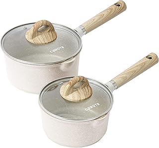 Set of Karoti Marmites 16cm/18cm, set of non -stick pots with lid, milk trait for all types of cooking, small pot with spout.. DIAYTAR NIGERIA brings online shopping to every Nigerian with affordable prices and reliable shipping.