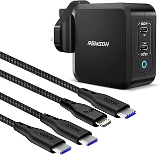 【Apple certified】 Triple triple REMSON 100 W wall charger PD 3.0 Gantech with USB-C to lightning cable and USB-C USB-C cable for iPhone 14/PRO/PLUS/PRO MAX, iPhone 13 PRO MAX and PLUS.. Elevate your shopping experience with DIAYTAR NIGERIA's vast catalog and budget-friendly options.