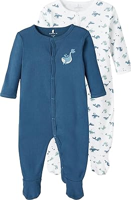 Two -piece bodysuit with Majolica Lily Whale Pour Boy, Bleu de Sleep It.. DIAYTAR NIGERIA makes quality accessible with low prices and reliable 5-8 day nationwide delivery.