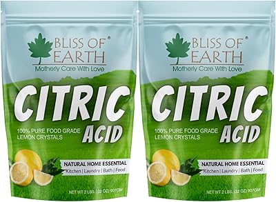 Bliss of Earth 100 % pure citric acid powder, Lemon crystals of food quality for food, bath, cleaning and conservation, 2 x 907 grams.. Shop for everything you need at DIAYTAR NIGERIA, with budget-friendly prices and quick delivery.