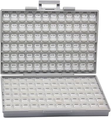 Surface mounting resistance Helpesk 0402 144 Values, 100 parts/value 1% Sample resistance kit in box - All E96 0ohm series at 1mmm designer kit.. DIAYTAR NIGERIA: Where shopping meets satisfaction with affordable prices and prompt delivery services.