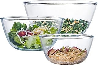 Set of 3 bowls to mix in glass for the kitchen, pastry, preparation, service, cooking 1.1 QT, 2.5 qt, 4.2 QT Large set of salad bowls, set of high brosilicate, stackable, non-toxic bowls, pass in the microwave, excellent gift.. DIAYTAR NIGERIA delivers on our promise of variety, affordability, and prompt nationwide shipping.