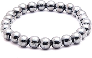 Hematite stone bracelet, bracelet of precious stones of natural crystals for men and women, silver color, pearl size 8 mm, laboratory certified, 7 inches, crystal, hematite, 7 inches, crystal, hematite.. Shop from anywhere in Nigeria with DIAYTAR's extensive selection and budget-friendly shipping options.