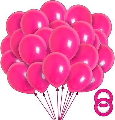 12-inch bright pink balloons, pack of 100 latex balloons with lively pink helium for Valentine's Day, a birthday, a wedding, a prenatal party (with pink ribbon).. DIAYTAR NIGERIA brings the marketplace home to you with affordable prices and delivery in 5-8 days.