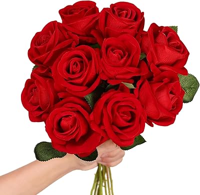 Loui yu 10pcs artificial pink in velvet flowers in red silk with flower gift rod for wedding arrangement and interior decoration - red.. Experience convenient online shopping on DIAYTAR Nigeria — wide selection and affordable delivery.