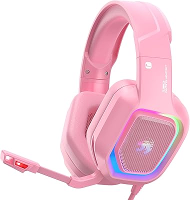 Zeomir Z30 pink game helmet for PlayStation 4, PlayStation 5, Xbox One and PC, Supra-Auricular Helpered Wired with Antibruit microphone, RVB LED LED Streaming, Surround 7.1, earrings.. Shop like never before with DIAYTAR NIGERIA's comprehensive marketplace and budget-friendly shipping.