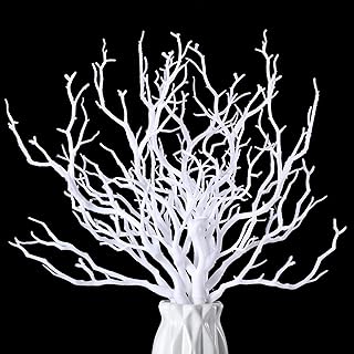 6 branches of artificial plastic manzanita wood, small decorative tree branches, plant branches for wedding table decoration, prenatal festival (white).. DIAYTAR NIGERIA makes quality accessible with our diverse product range and dependable delivery service.