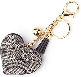 Luxury hearts in the shape of a heart for handbag, keychain pendant in shiny gray rhinestones, 15.. Great deals and fast delivery — the DIAYTAR Nigeria guarantee.