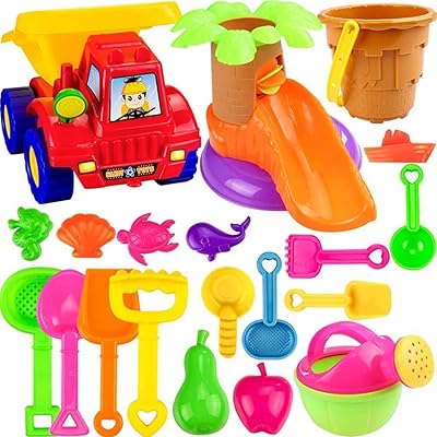 Beauty beach sand toys for children - 20 -piece sand sets with a net bag including a sand truck, a castle bucket, a watering can, a set of shovel tools and sand castle molds outdoor beach games for toddlers (B).. Make every purchase count with DIAYTAR Nigeria — shop smart, shop fast.