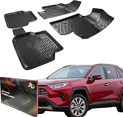 Custom rice-rice floor mat compatible with Toyota Rav 4 2019-2023, non-hybrid models and premiums, 3D floor coverings measured in the 1st and 2nd row laser, TPE carpet tpe non-slip, odorless, all seasons (black).. Discover why thousands choose DIAYTAR NIGERIA for affordable products delivered in less than a week.