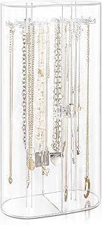 Acrylic hacking holder, transparent necklace organizer with 24 hooks, storage support for dust-dust rotating jewelry, showcase of long necklaces and bracelets for bathroom cabinet and dressing table.. Your one-click solution to affordable shopping, DIAYTAR NIGERIA delivers quality products nationwide.