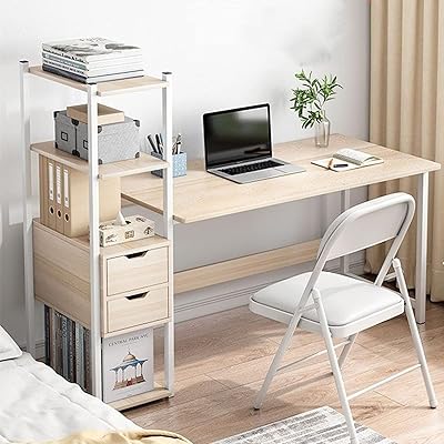 Home office with improved computer table library with storage and drawer shelves.. Get more for less on DIAYTAR Nigeria — Nigeria’s favorite e-commerce platform.