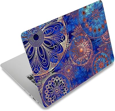 Vinyl adhesive sticker for laptop of 12, 13, 13.3, 14, 15, 15.4, 15.6 inches (includes 2 free cloves), removable waterproof decor, mandala blue.. Shop with purpose at DIAYTAR NIGERIA and receive your purchases at unbeatable prices within the week.