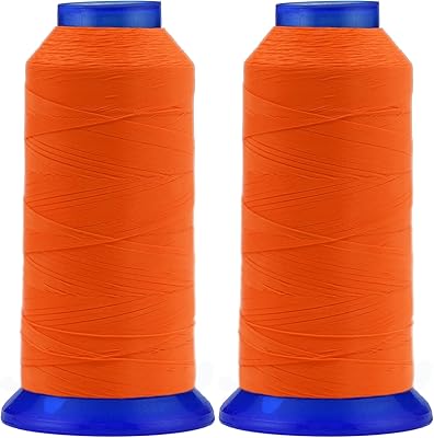 Silric [3000 yards / 30 colors available] Package of 2 wire high -resistant polyester UV resistant #69 T70 size 210D / 3 for furniture fabrics, outdoor market, curtains, pearls, handbags, leather (fluorescent orange).. DIAYTAR NIGERIA brings a world of products to your fingertips with affordable prices and quick delivery.