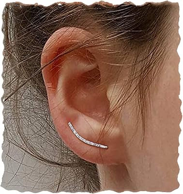 GINBEZ Elegant Harted Hamped Earrings in Sterling Hand Made, Long Ear Climber, Earrings Earrier On Criticals On Size Size.. Shop efficiently from anywhere with DIAYTAR NIGERIA's comprehensive platform and quick delivery options.