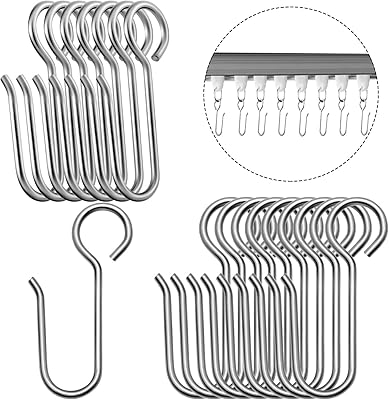 S -shaped metal hooks, small stainless steel curtain hooks for ceiling curtains (60 pieces).. Your digital shopping destination, DIAYTAR NIGERIA combines variety with affordability and quick delivery.