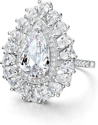Wedding rings in the shape of 18 carat white plated tears, Cubic zirconic zirconia, eternal engagement ring for bride.. DIAYTAR NIGERIA combines the largest product selection with affordable prices and reliable delivery.