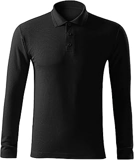 T-shirt Polo with long sleeves for men Savers, 220 g/m2 pure cotton in basic colors.. DIAYTAR NIGERIA: Where affordability meets reliability with thousands of products delivered promptly.