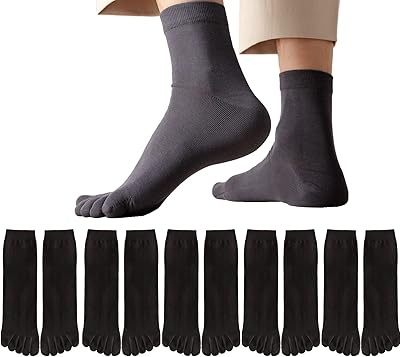 Five Finger to Crew socks in antibacterial cotton, deodorant, recreational racing socks for men and women, 5 pairs.. DIAYTAR Nigeria: Where affordability meets fast and reliable e-commerce service.