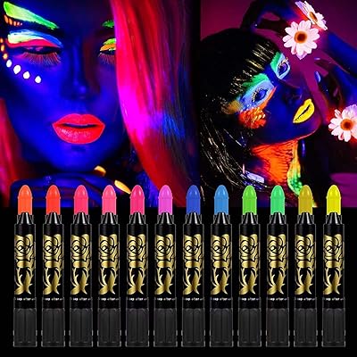 Painting that shines in the dark package of 12 markers of neon paint sticks for face.. DIAYTAR NIGERIA brings online shopping to every Nigerian with affordable prices and reliable shipping.
