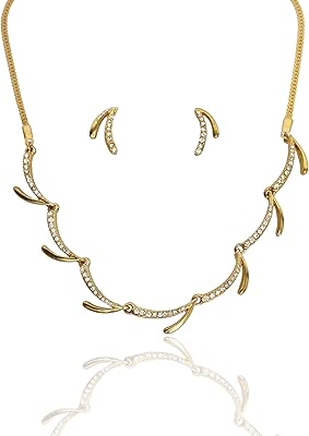 Indian Bollywood design collar Touch Stone for women, finely composed of diamonds with rhinestones and colored crystals, set of gold and silver wedding jewelry, metal metal.. Your digital shopping companion, DIAYTAR NIGERIA offers exceptional value with delivery in less than 8 days.