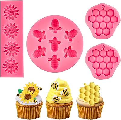 Siusi silicone mold with buzz and chocolate sugar for the manufacture of DIY cakes silicone mold with hive and sunflower and bee for decoration of cupcakes and sugar, 4pcs.. Shop electronics, clothes, and everything in between on DIAYTAR Nigeria.
