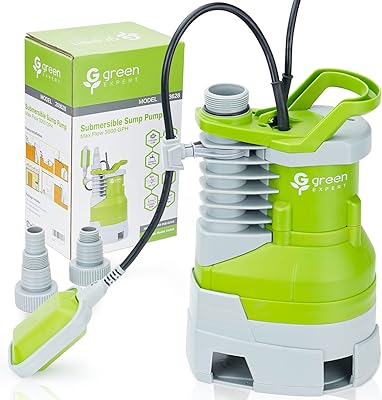 Green submersible sump pump 1/2 HP with adjustable float switch, 3000g flow design, clean water emptying/submersible drain pump 203628.. DIAYTAR NIGERIA connects desires with reality through affordable prices and reliable delivery service.