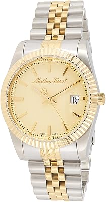 Quartz watch Mathey Tissot H810bdi Matthi III golden for men, gold.. Your trusted shopping companion, DIAYTAR NIGERIA delivers affordable solutions in just 5-8 days.