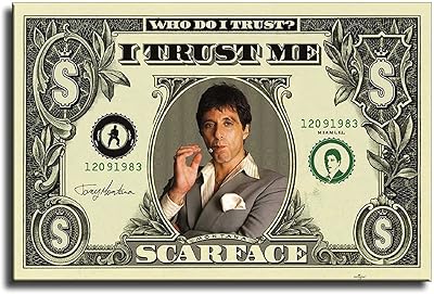 Animation film Al Pacino Tony Montana Dollar displays on canvas and printing.. Shop across categories at DIAYTAR NIGERIA with the confidence of prompt and budget-friendly delivery.