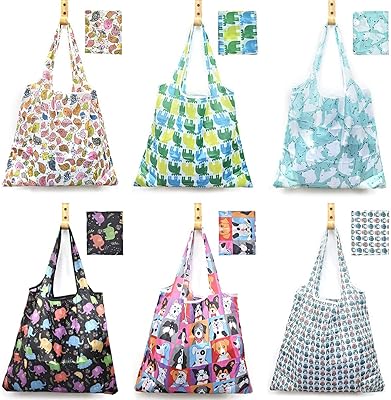 Reusable grocery bag 6 pieces, bags of foldable ecological, light and washable ecological racing in Ripstop nylon.. Experience the power of choice with DIAYTAR NIGERIA's extensive catalog delivered within the week.