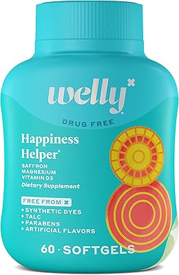 Welly Remedies | VMS Happiness Helper (without medication) | Safran for an optimistic mood and a positive feeling of well-being, magnesium, vitamin D3.. Your complete retail destination, DIAYTAR NIGERIA combines extensive variety with prompt delivery.