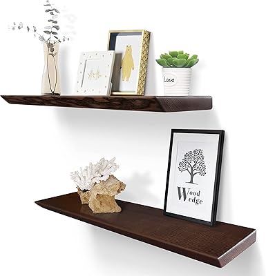 Set of floating wooden shelves 24 "wide made in Europe for living room.. DIAYTAR NIGERIA: Bringing affordable shopping solutions with a diverse product catalog delivered nationwide.