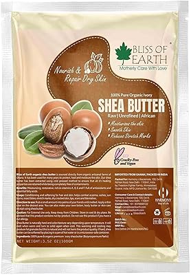 Bliss of Earth 100% pure Organic, raw and unrefined ivory shea butter, for the face and hair, 100 g.. Your complete shopping solution, DIAYTAR NIGERIA offers extensive choice with competitive prices and delivery.