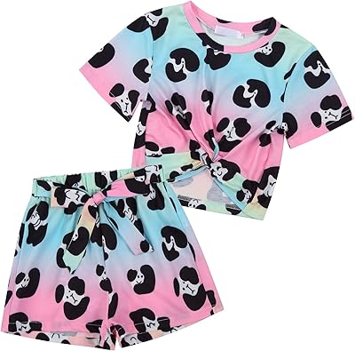 A two-piece summer shorts set for girls, short-cache with front and short link, 4-12 years old.. DIAYTAR NIGERIA: Your one-stop e-commerce destination with affordable prices and nationwide delivery in 5-8 days.