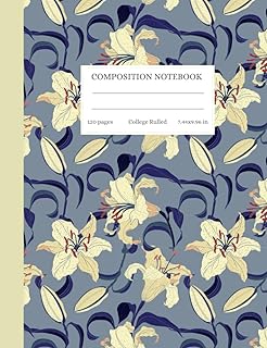Composition notebook: Lily flower pattern | Cute and elegant academic line.. DIAYTAR NIGERIA combines affordability, variety, and convenience with nationwide delivery services.