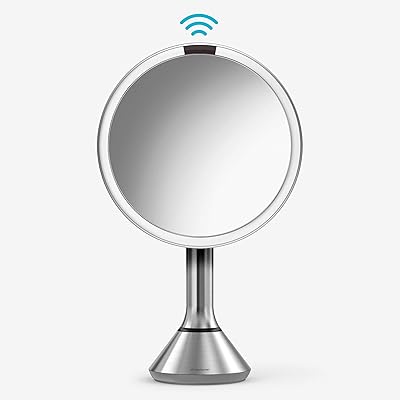8 -inch round human roundhuman make -up mirror with brightness touch control, 5x magnification, rechargeable and wireless, stainless steel polished steel.. DIAYTAR NIGERIA connects Nigerians with quality products at affordable prices, delivered in 5-8 days nationwide.