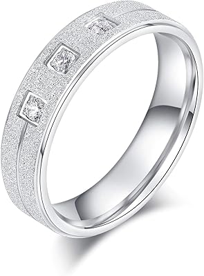 Comfortable solid unisex ring in sterling silver 5 mm sand finish, simulated diamond wedding ring.. DIAYTAR NIGERIA redefines convenience with our vast product selection and swift nationwide delivery.