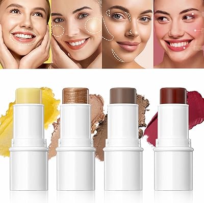 Set of cosmetic sticks 4 in 1 U-Shinein, 4 bundles of creamy sticks for cheeks, lips, eyes and outline, professional blush stick, highlighting stick, contour and hydrating stick for women and girls.. DIAYTAR NIGERIA makes online shopping accessible to all with budget-friendly prices and reliable delivery.